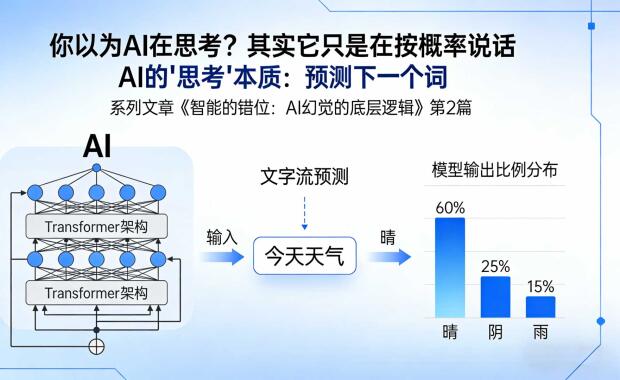 AI幻觉底层逻辑系列 第 2 篇《你以为 AI 在思考？其实它只是在按概率说话》